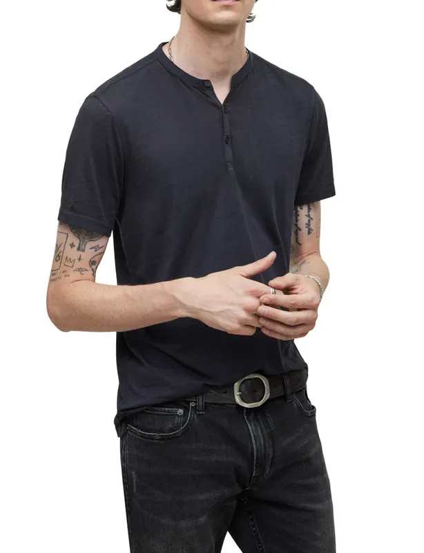 John Varvatos Burnout Henley, Navy