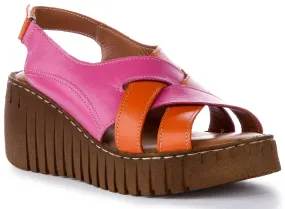 Justinreess England Adele Soft Footbed Sandal Pink Orange