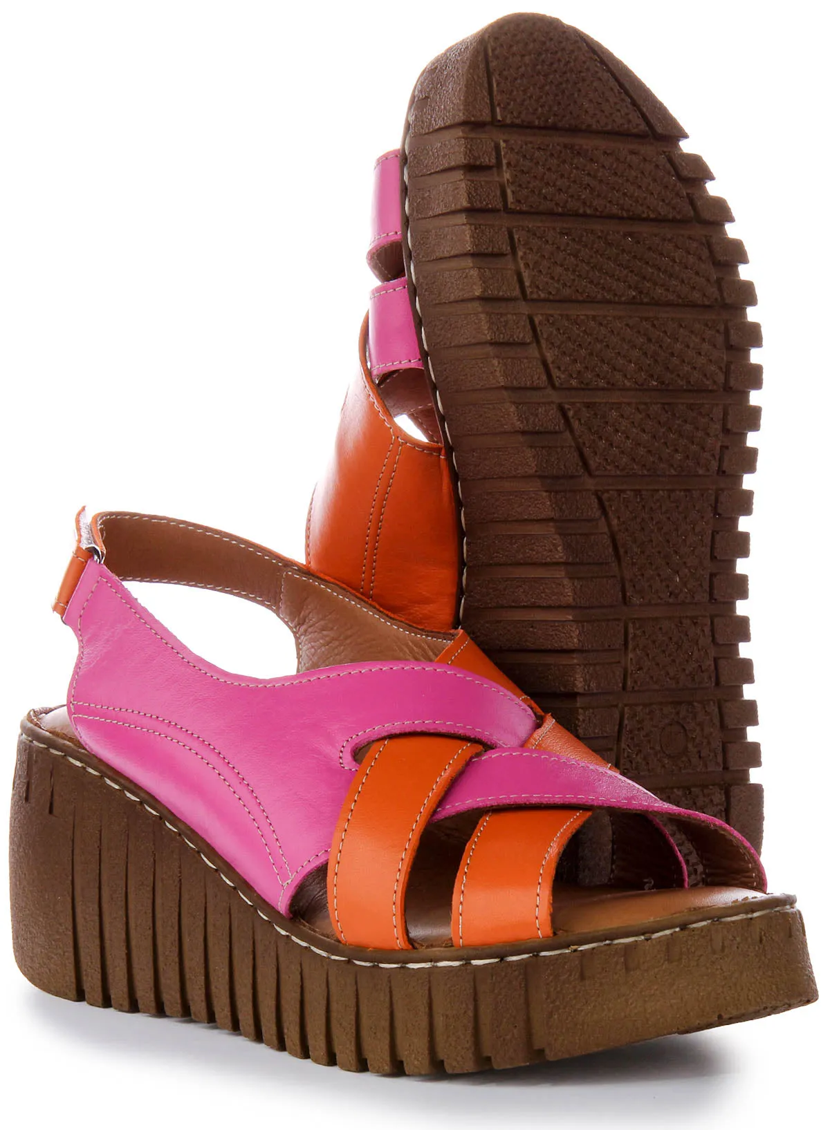 Justinreess England Adele Soft Footbed Sandal Pink Orange