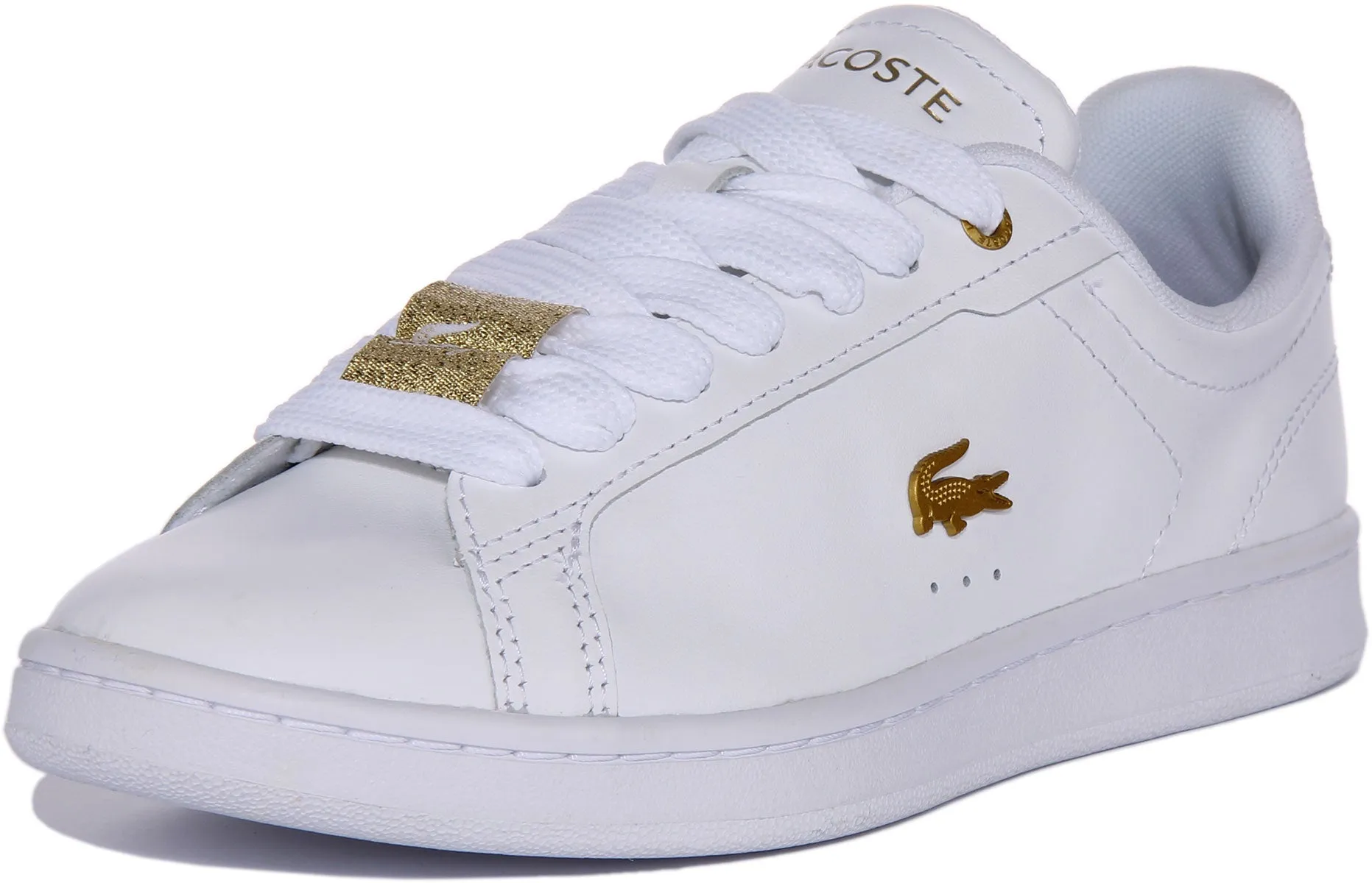 Lacoste Carnaby Pro In White Gold For Women