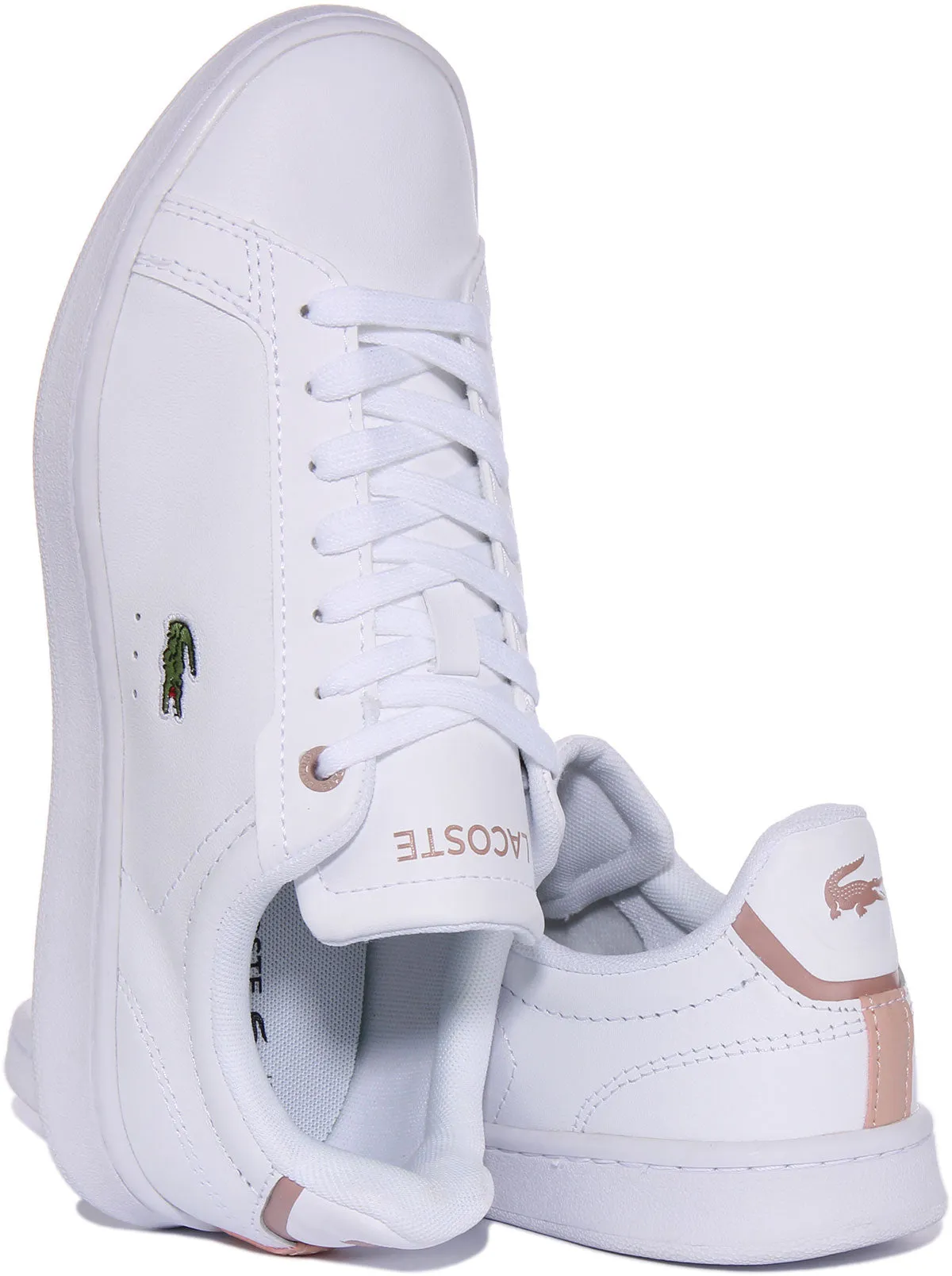 Lacoste Carnaby Pro In White Pink For Women