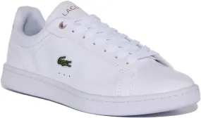 Lacoste Carnaby Pro In White Pink For Women