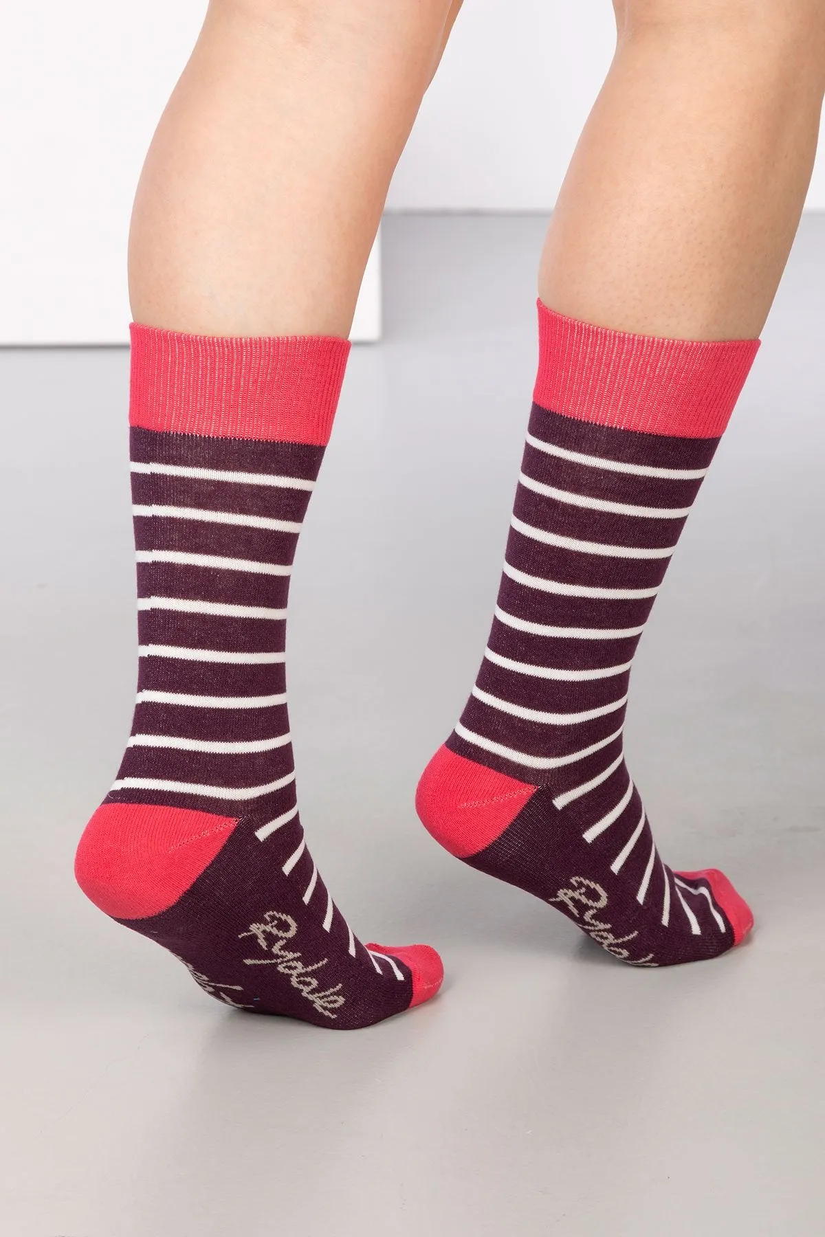 Ladies Striped Ankle Socks