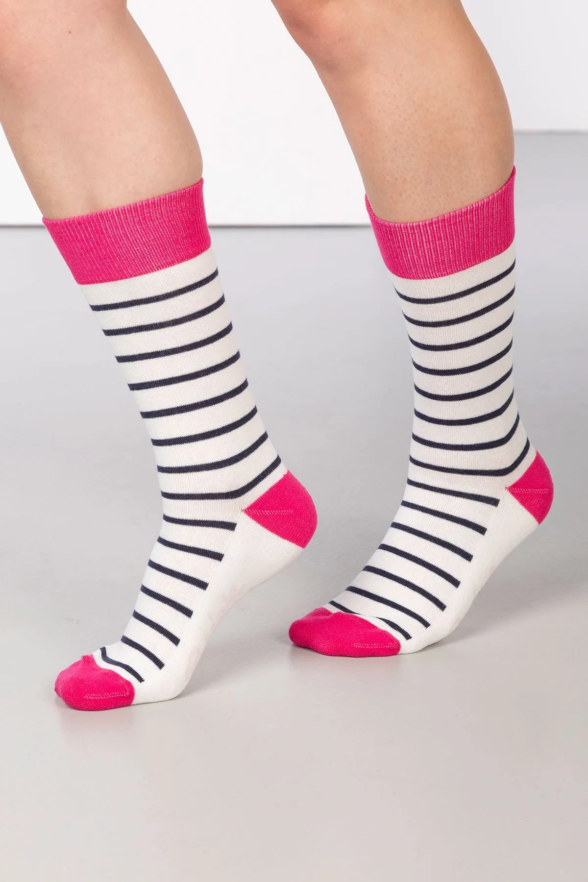 Ladies Striped Ankle Socks