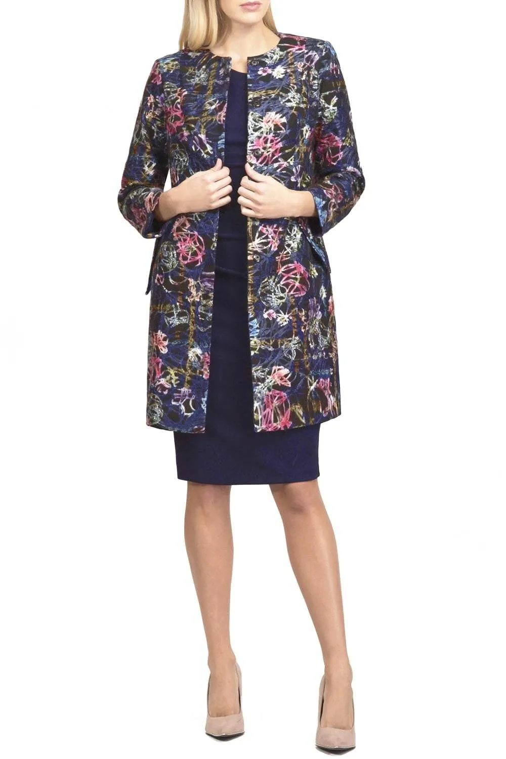 Lambria Floral Print Long sleeve Coat