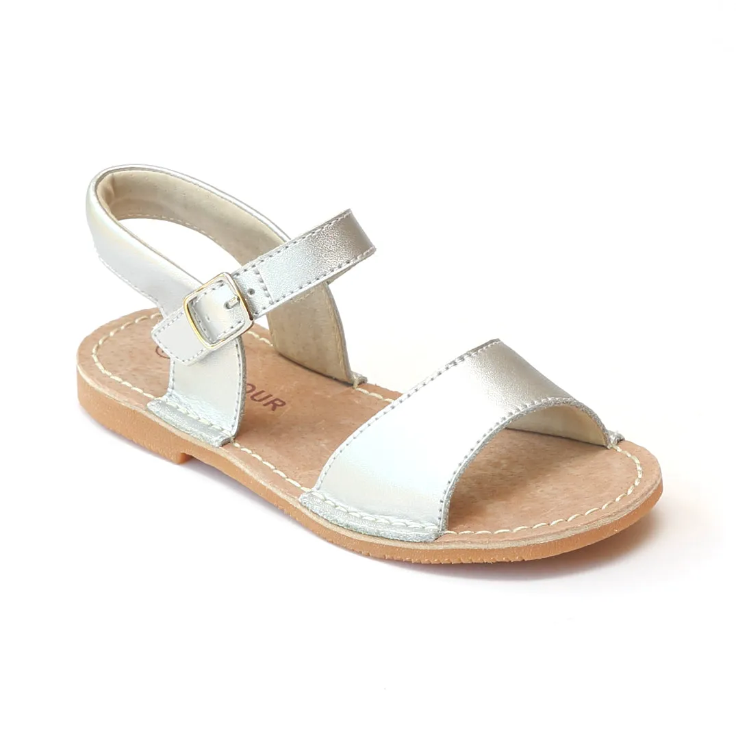 L'Amour Girls Open Toe Leather Sandal