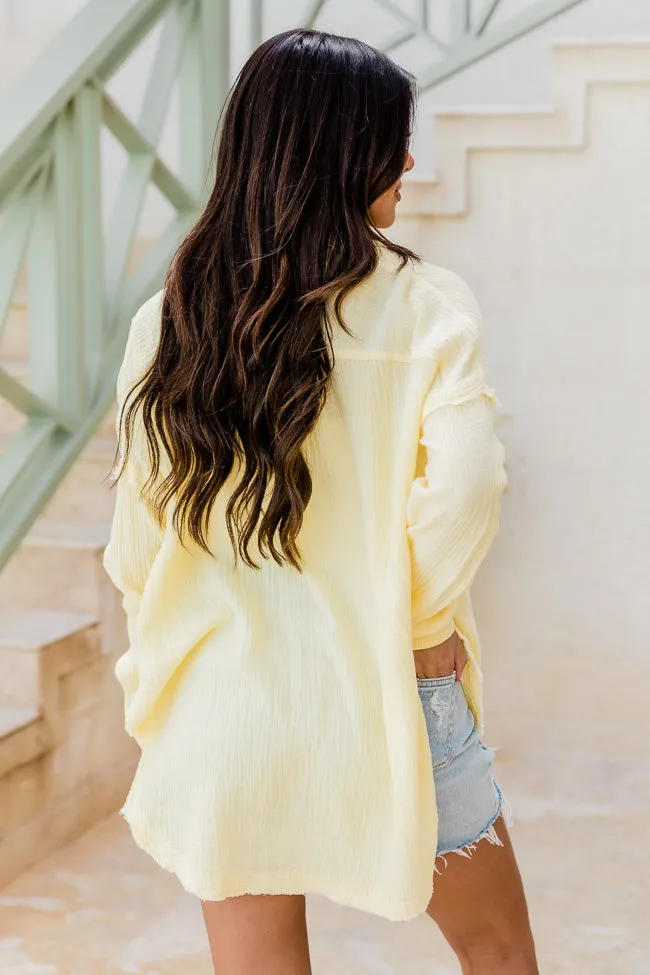 Let Me Adore You Yellow Button Front Gauze Blouse