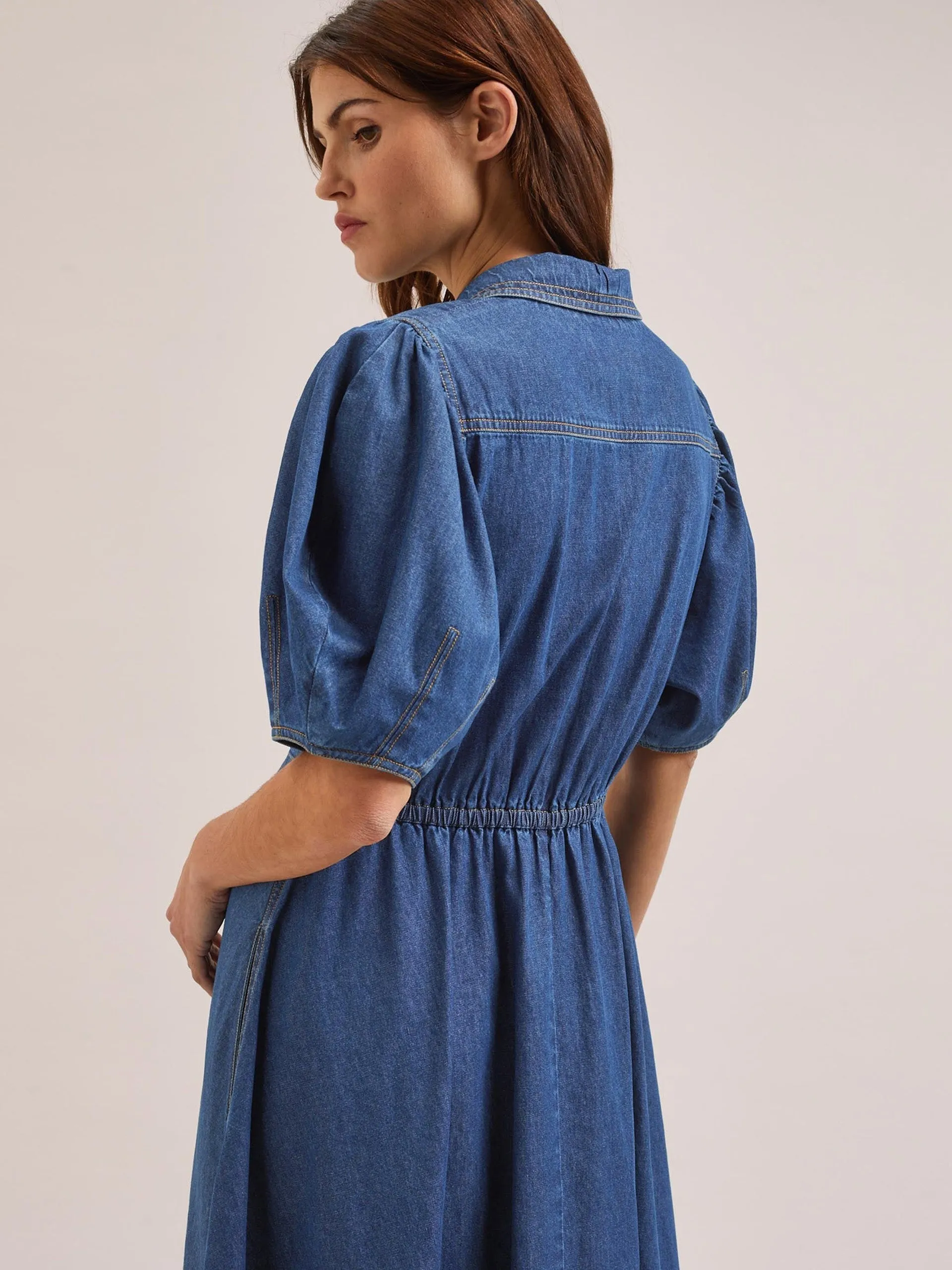 Light blue Wren denim maxi dress