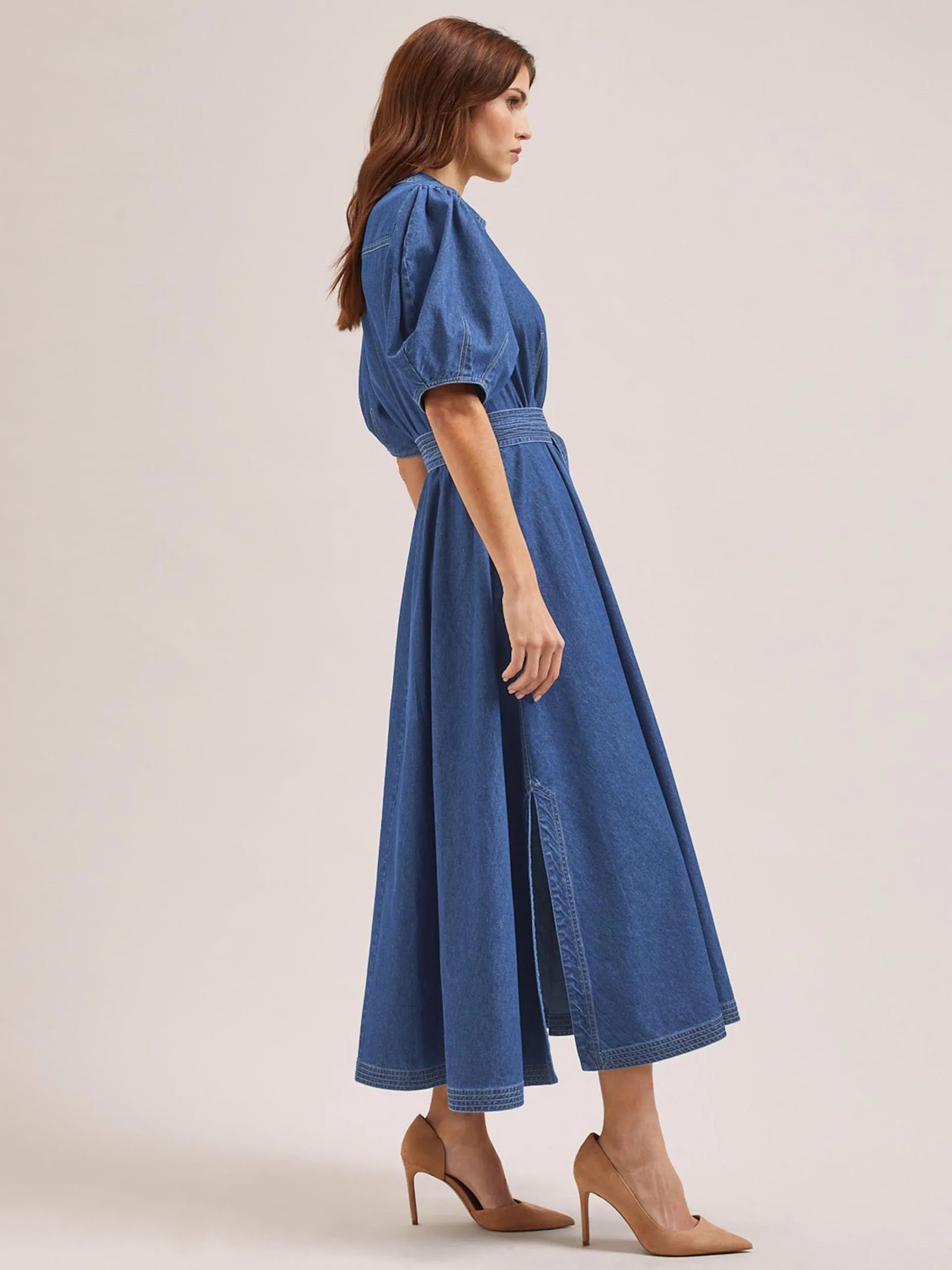 Light blue Wren denim maxi dress