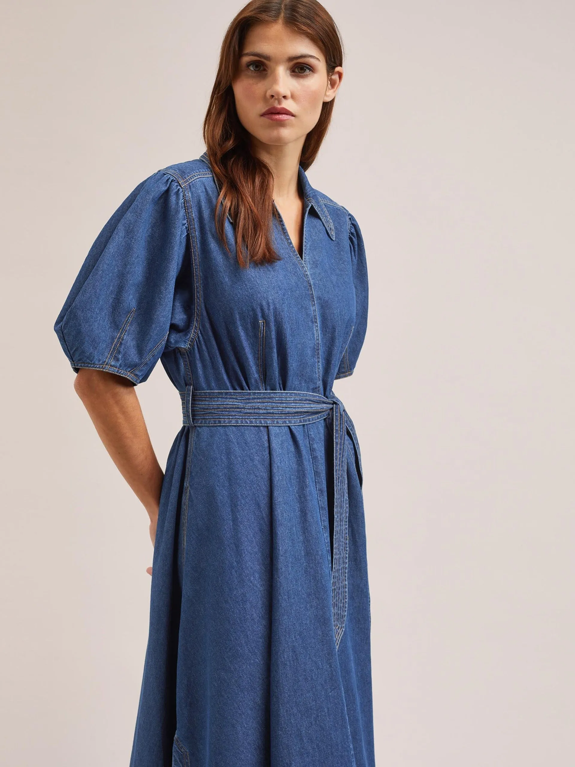 Light blue Wren denim maxi dress