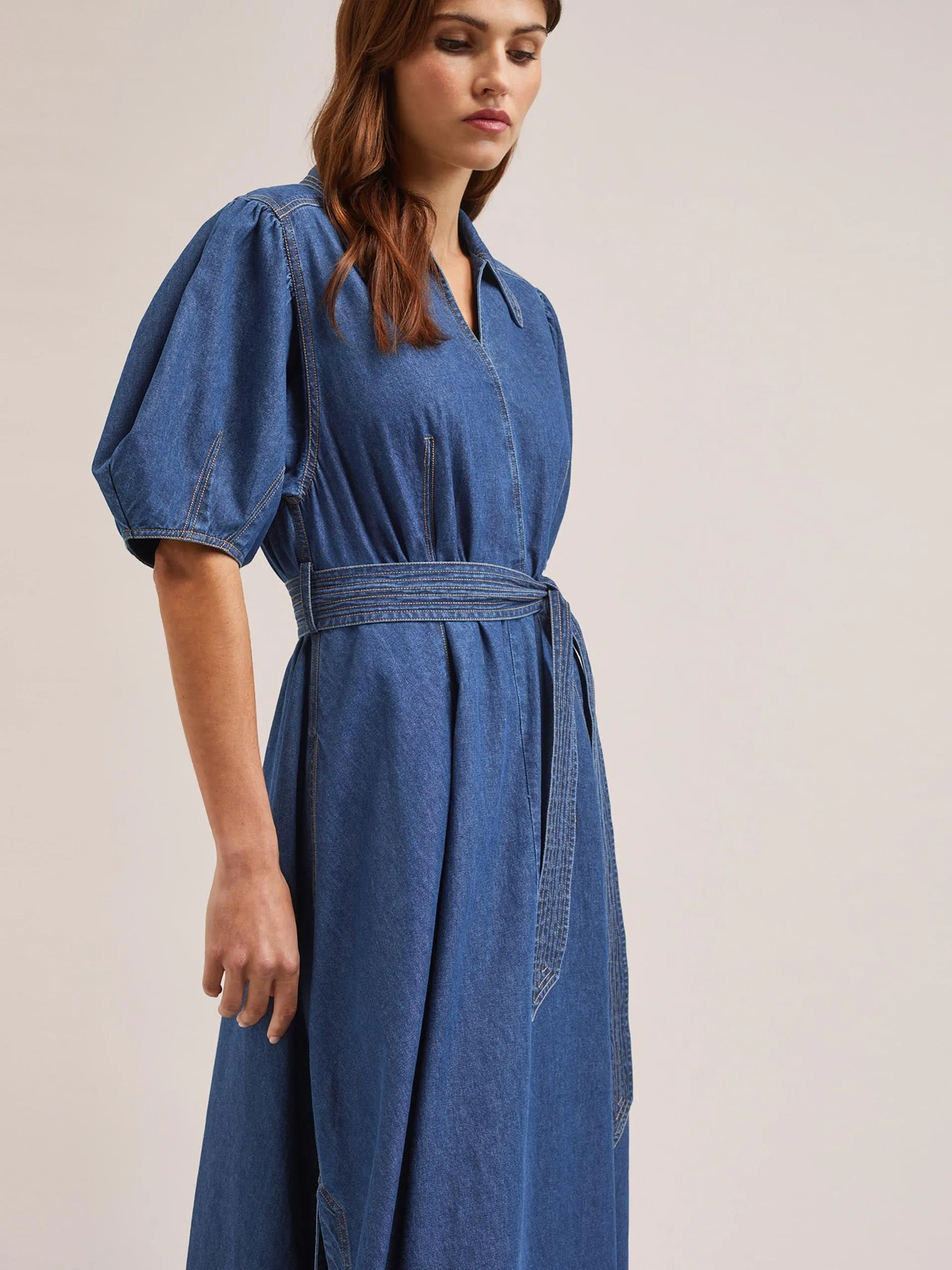 Light blue Wren denim maxi dress