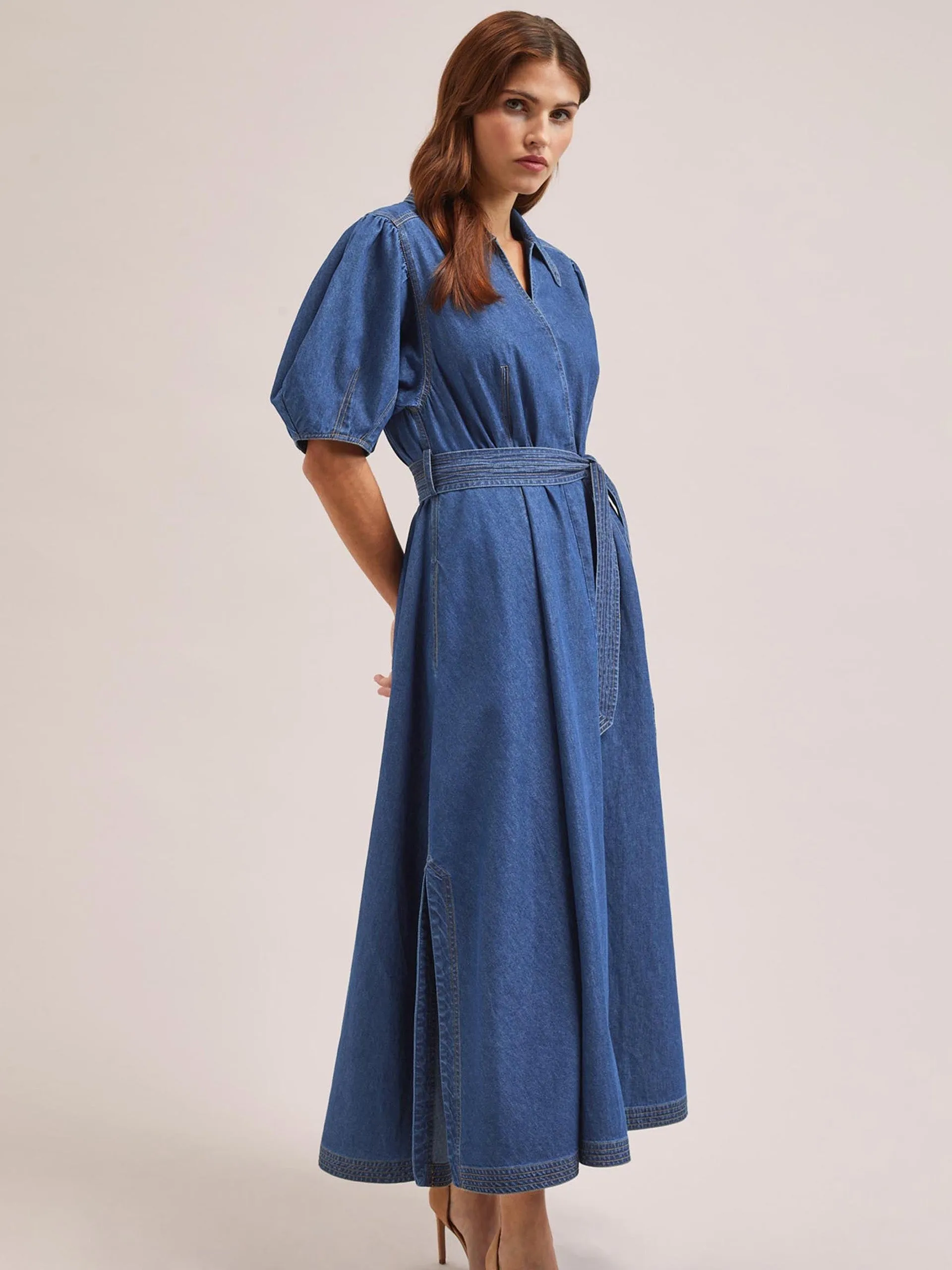 Light blue Wren denim maxi dress