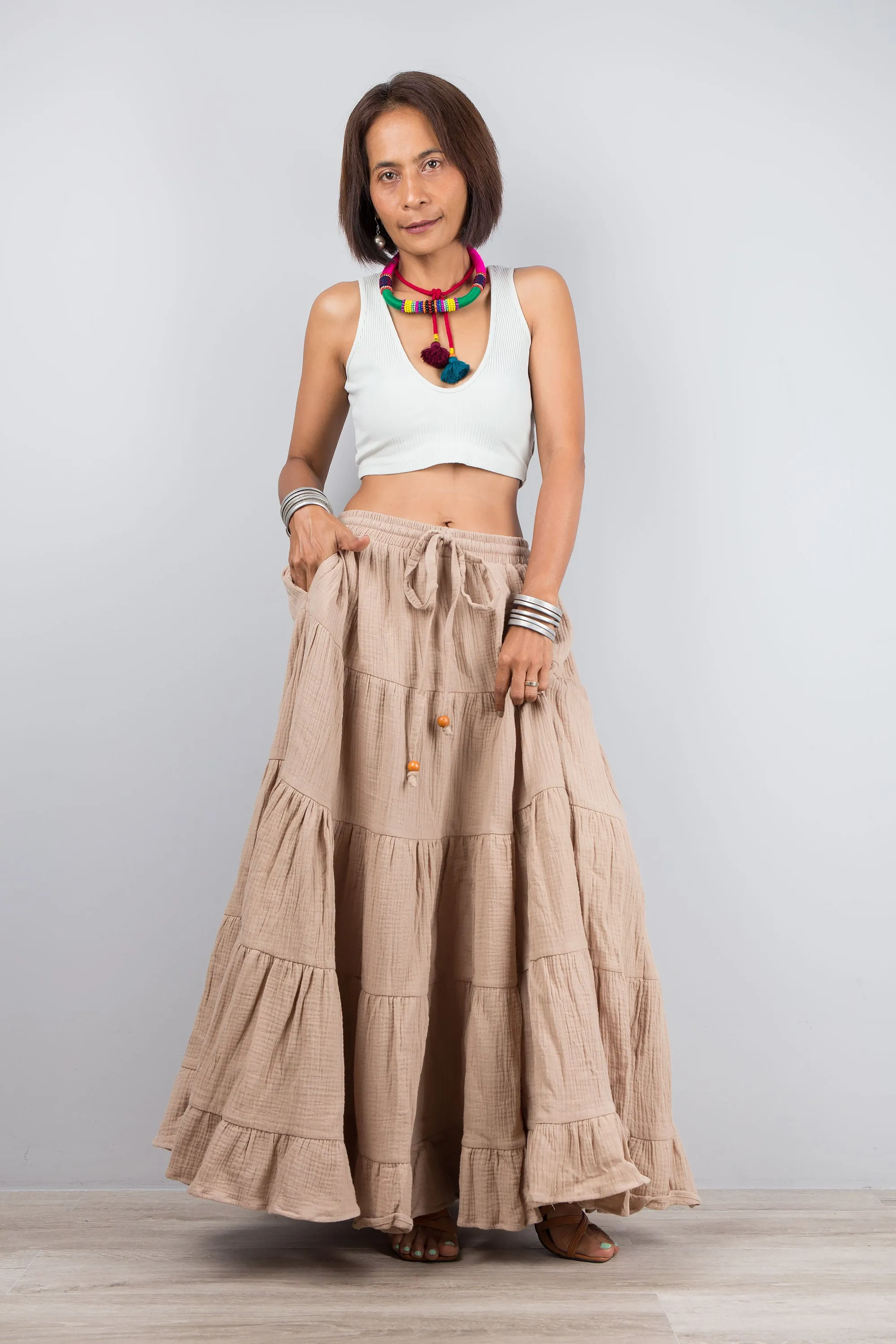 Light Brown Maxi Skirt