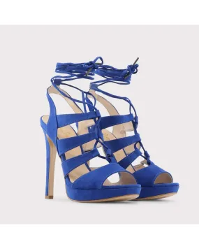 Made in Italia Womens Blue Lace Up Platform Sandals