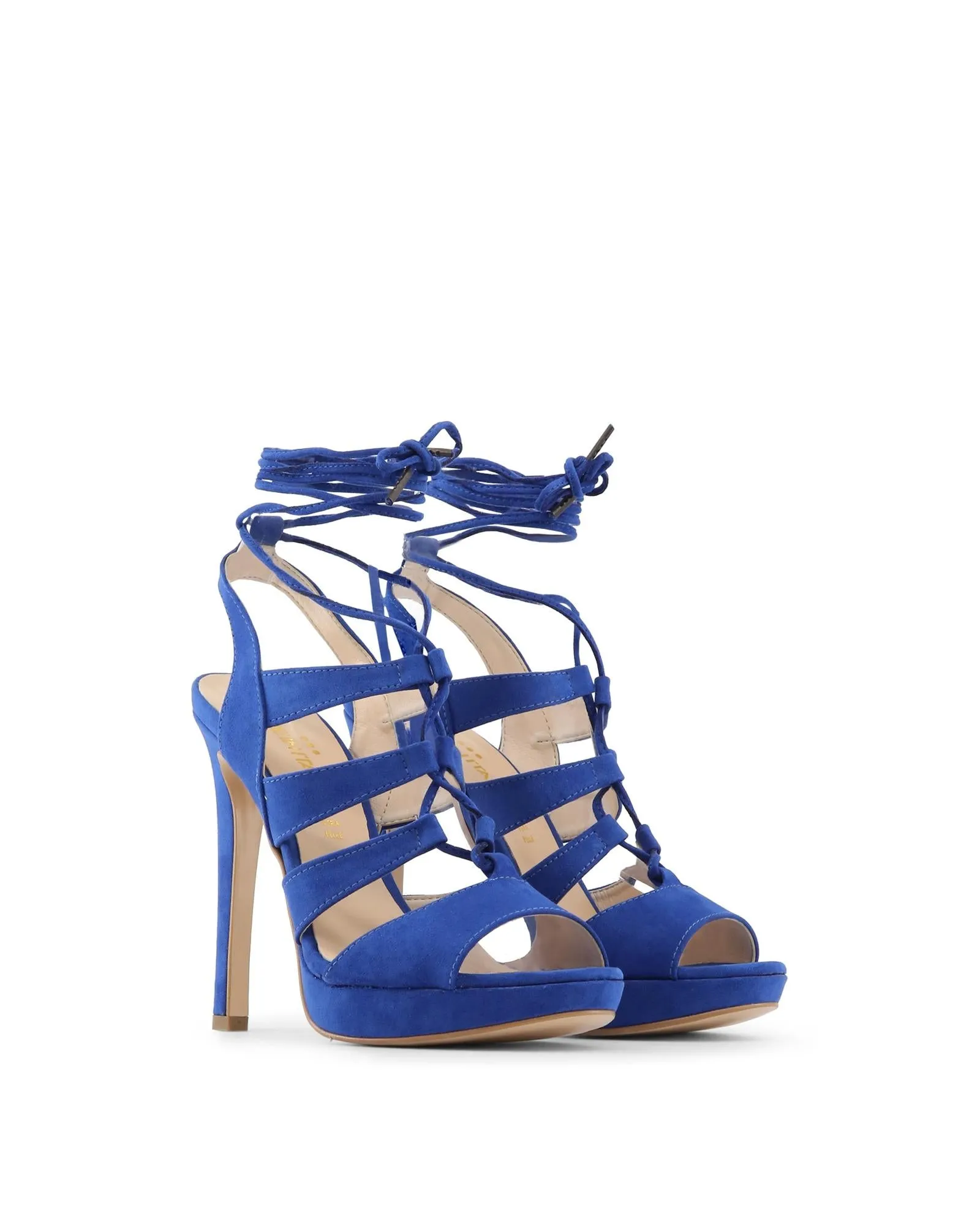 Made in Italia Womens Blue Lace Up Platform Sandals