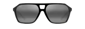 Maui Jim Wedges Black Gloss With Crystal Interior Frame - Neutral Gray Lens - Polarized Sunglasses