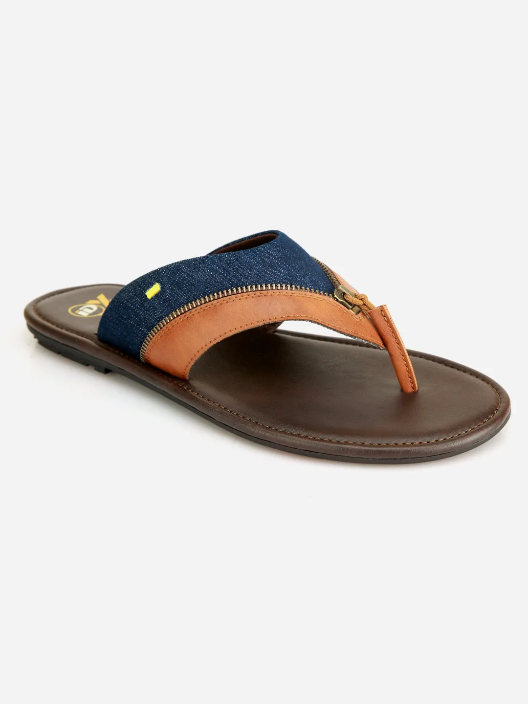 Men's Blue Tan Thong Style Casual Sandal (IX5005)