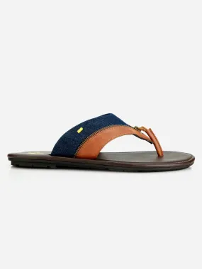 Men's Blue Tan Thong Style Casual Sandal (IX5005)