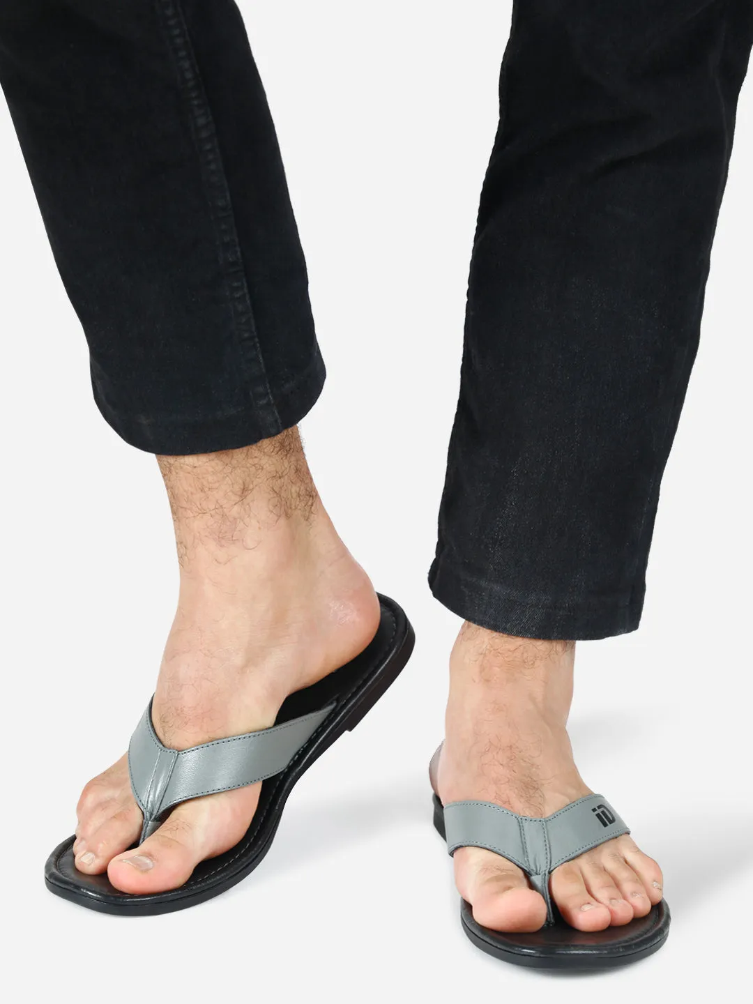 Men's Grey Thong-Style Flat Casual Sandal (ID4135)