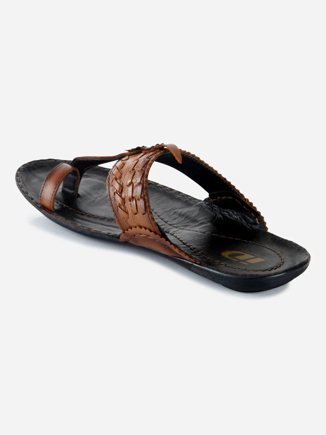 Men's Tan Kolapuri Style Ethnic Slipper (ID4068)