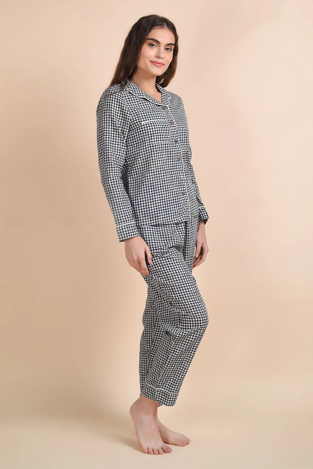 Navy Gingham Loungewear