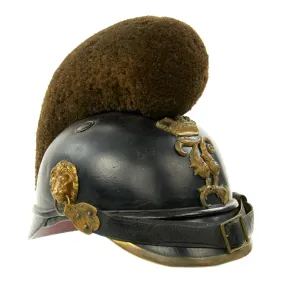 Original 19th Century Bavarian Raupenhelme Cavalry Helmet from the Reign of "Mad King" Ludwig II