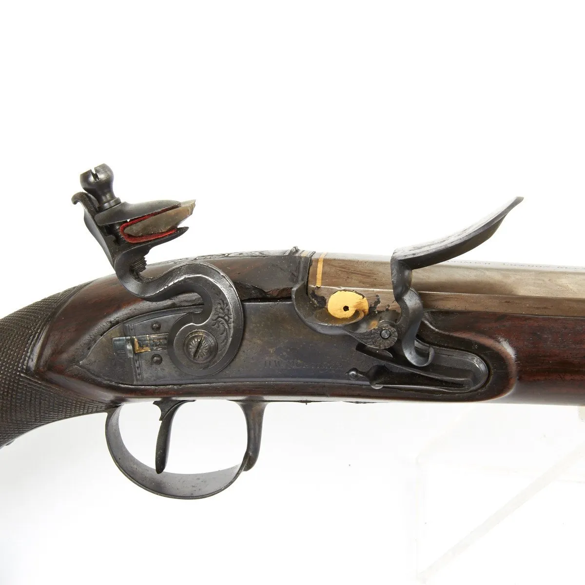 Original 19th Century English Flintlock Dueling Pistol with Set Trigger by H.W. Mortimer - circa 1810