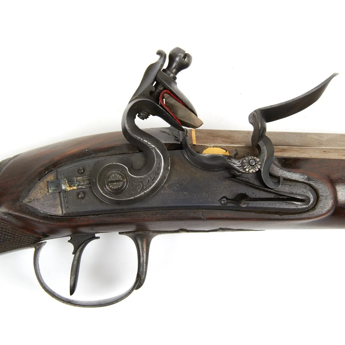 Original 19th Century English Flintlock Dueling Pistol with Set Trigger by H.W. Mortimer - circa 1810