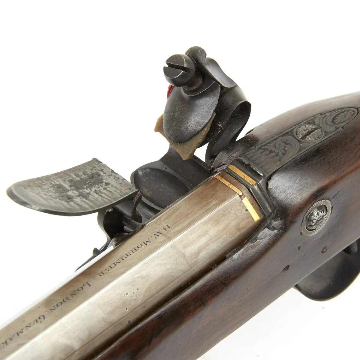 Original 19th Century English Flintlock Dueling Pistol with Set Trigger by H.W. Mortimer - circa 1810