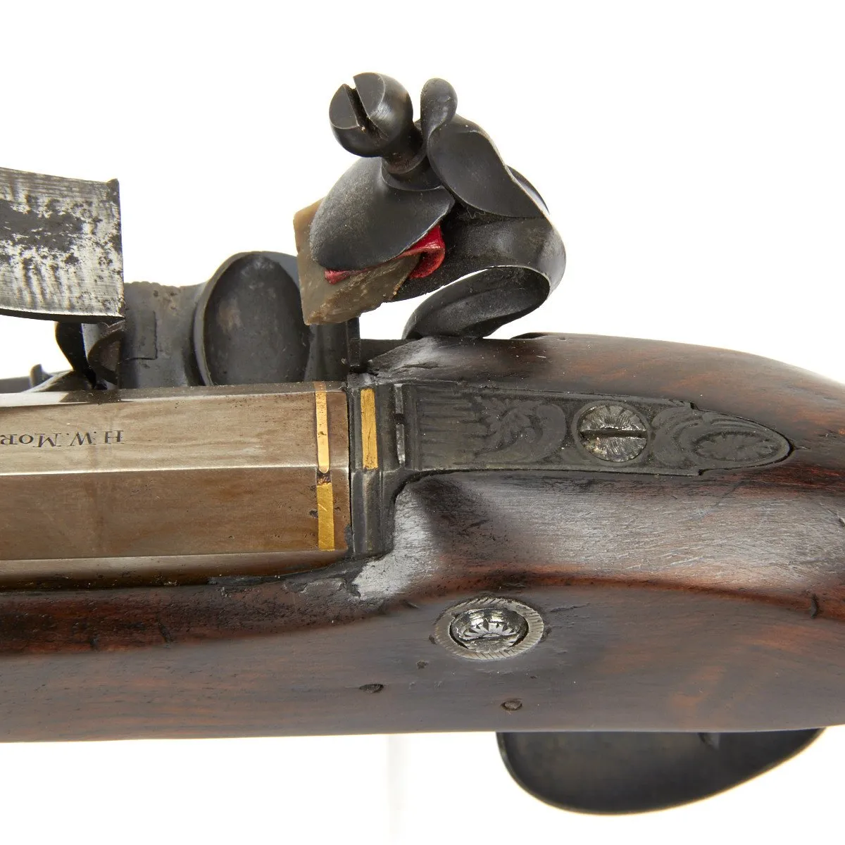 Original 19th Century English Flintlock Dueling Pistol with Set Trigger by H.W. Mortimer - circa 1810