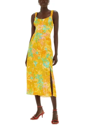 Palm Floral Carmel Dress