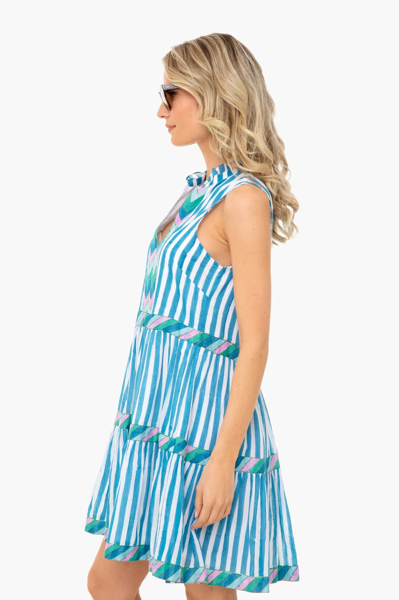 Playa Blue Yoke Dress