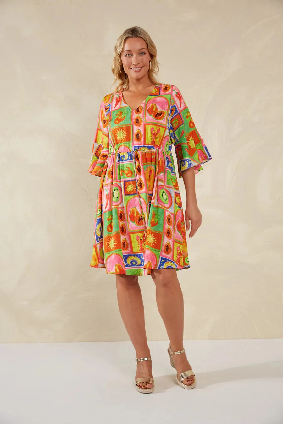 PORTOFINO TIE DRESS- SPRITZ