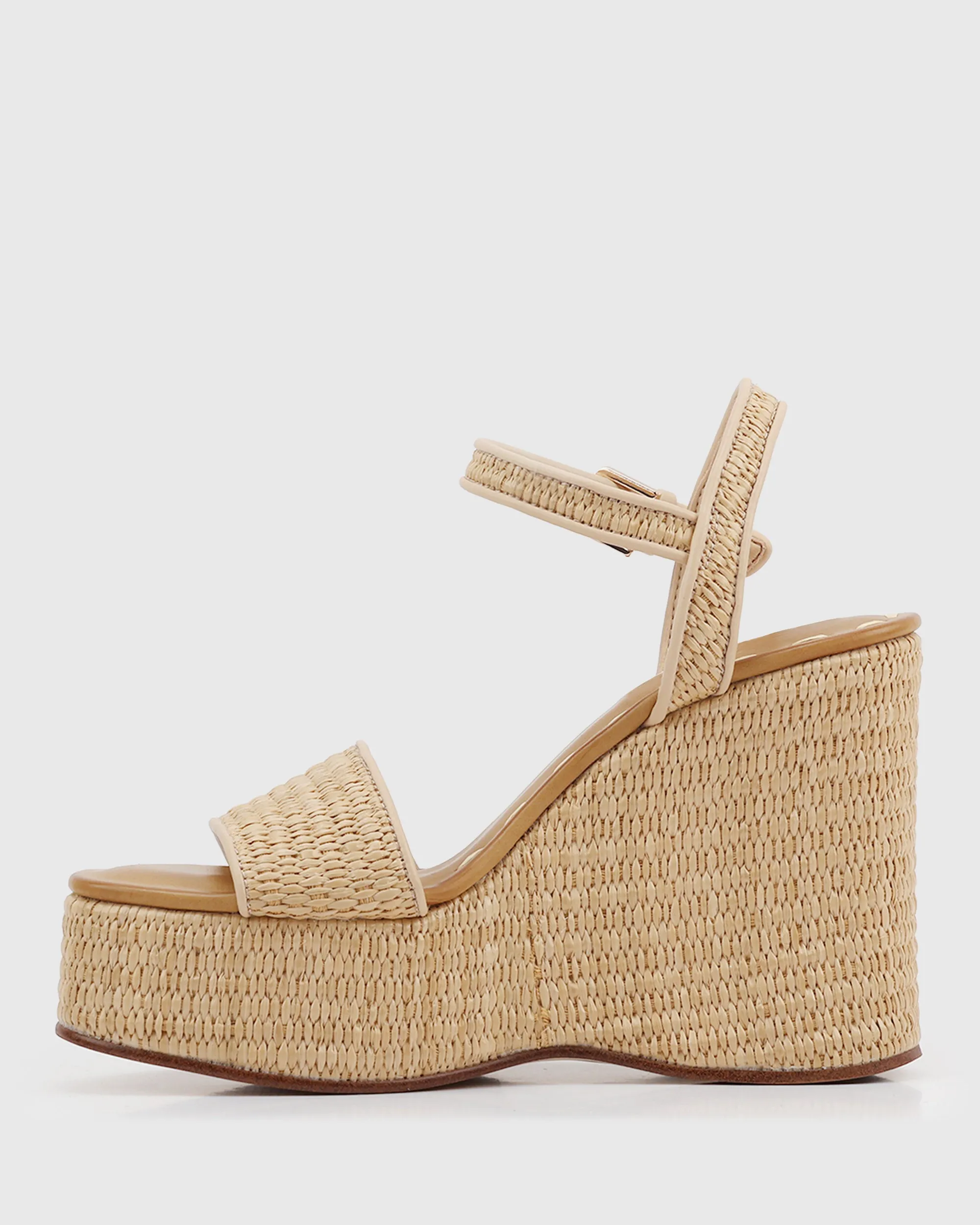 PRE-ORDER FAME Raffia Platform Wedges