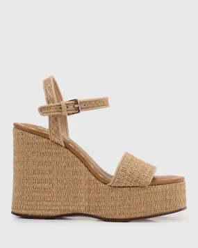 PRE-ORDER FAME Raffia Platform Wedges