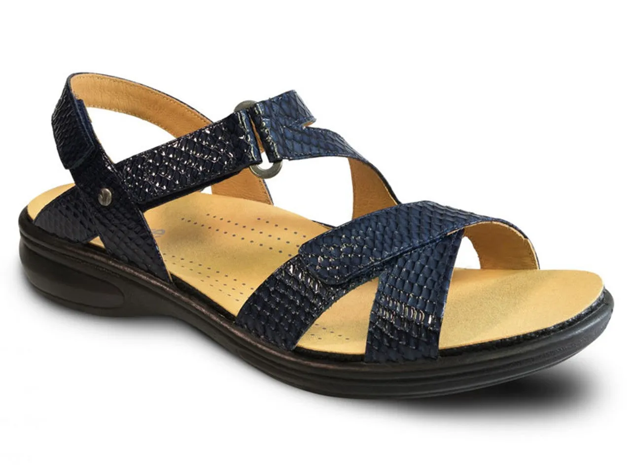 Revere Women's Zanzibar Sandal Navy Snake