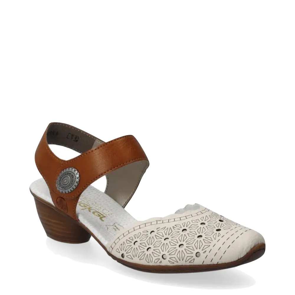 Rieker Women's Mirjam 03 Mary Jane in Crema/Cayenne