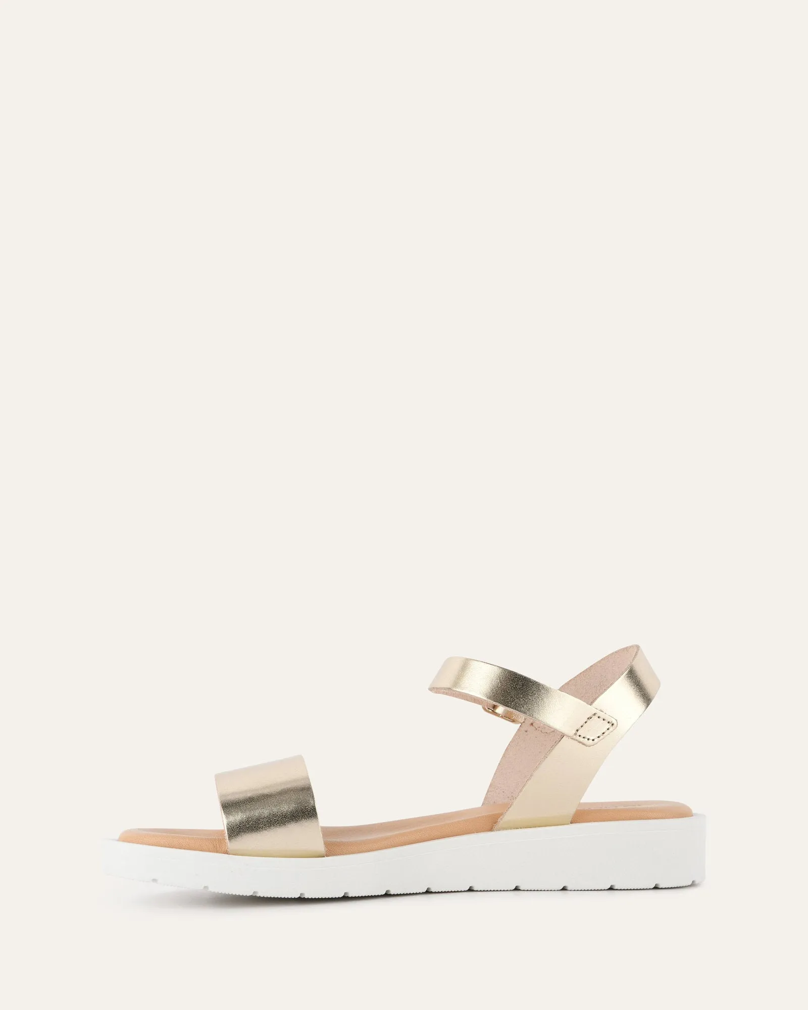 ROBIN FLAT SANDALS GOLD LEATHER