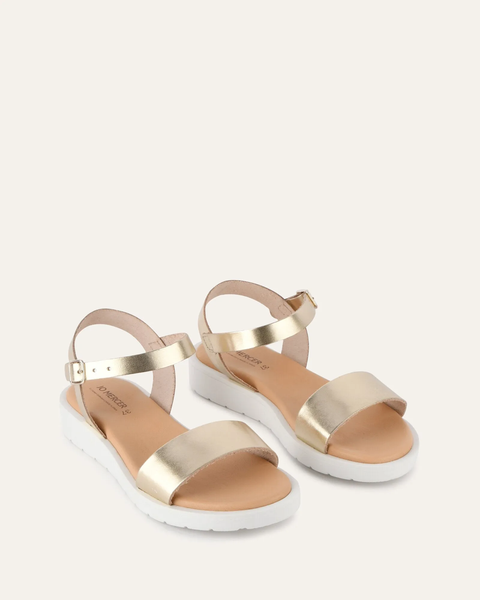 ROBIN FLAT SANDALS GOLD LEATHER