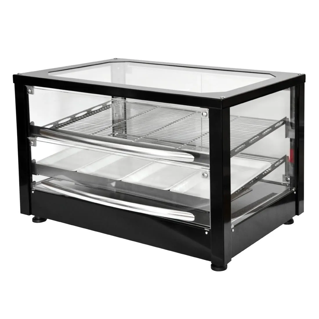 Roller Grill Self Serve Heated Display Cabinet Black Finish WD780SN-SS