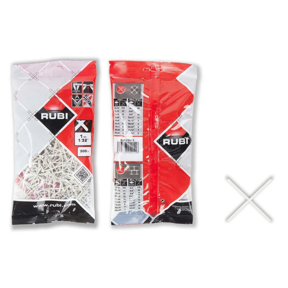 RUBI Tools Tile Spacers for Joints 1/32" - 300pcs