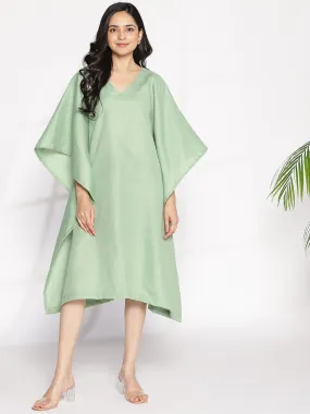 Sagegreen CottonSlub LongKaftan