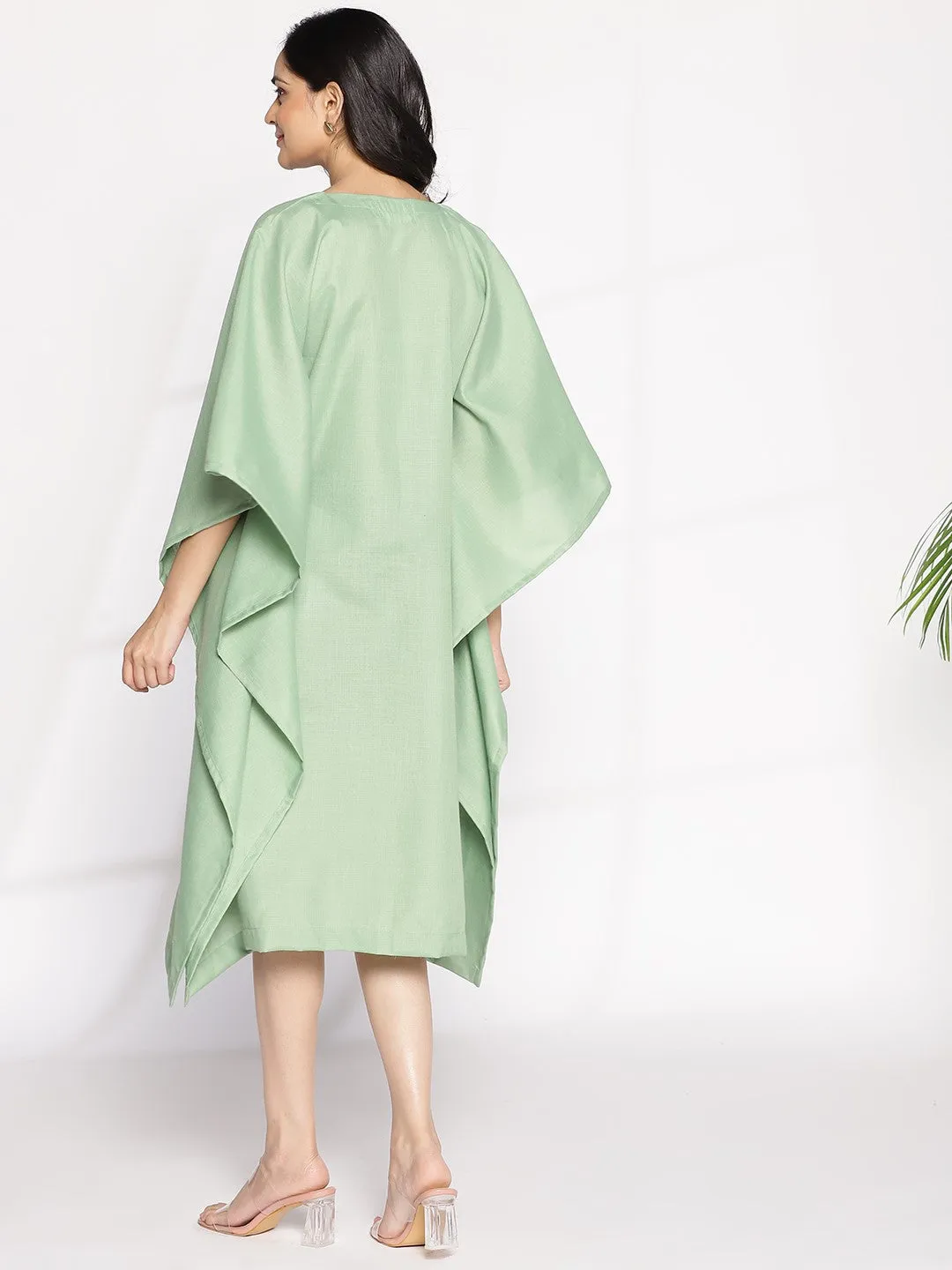 Sagegreen CottonSlub LongKaftan