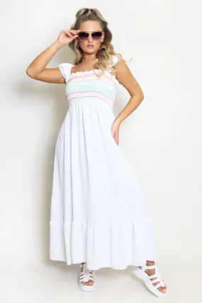 Shirred Bodice Maxi Dress