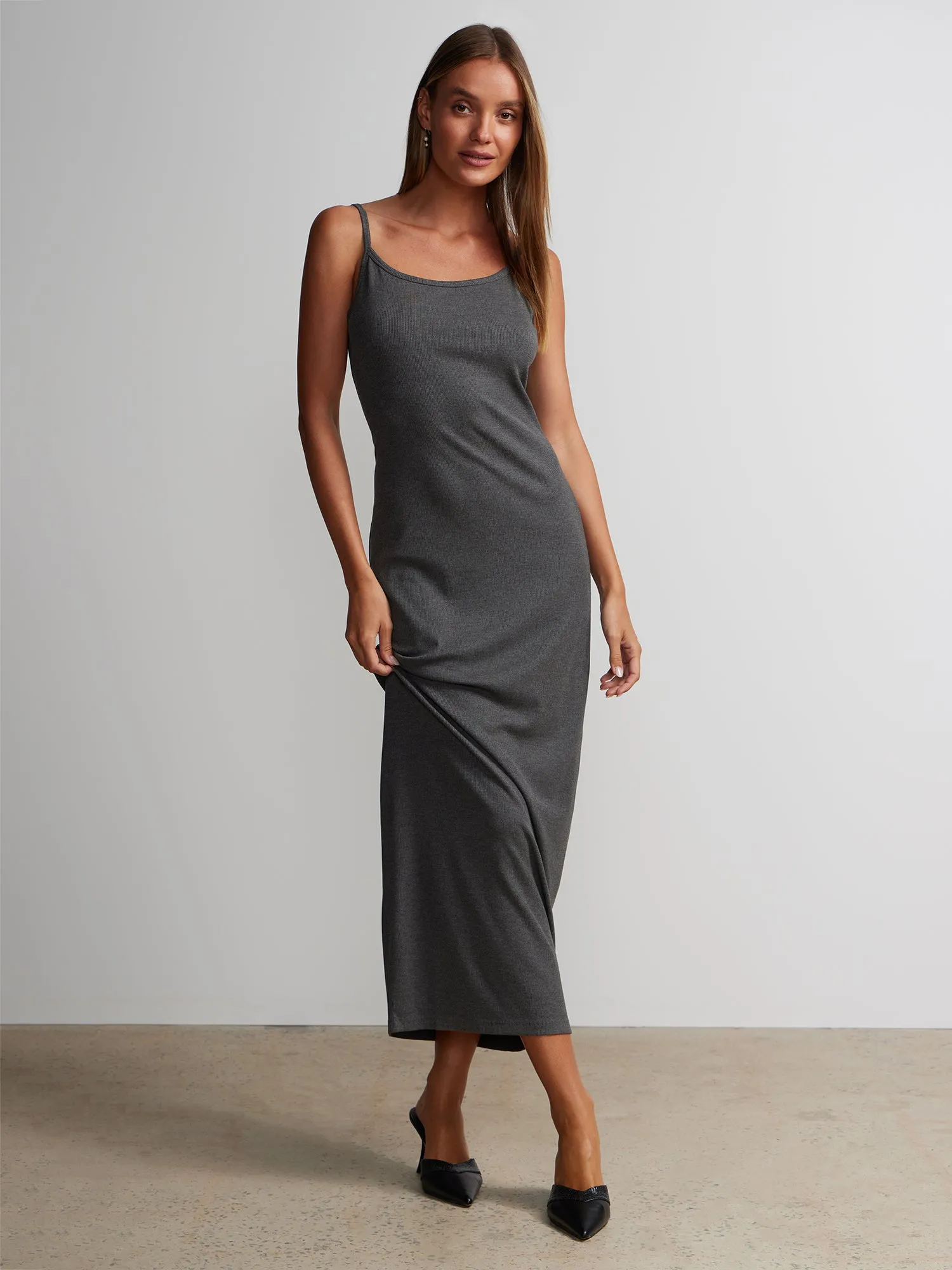 Sleeveless Scoop Neck Lounge Maxi Dress