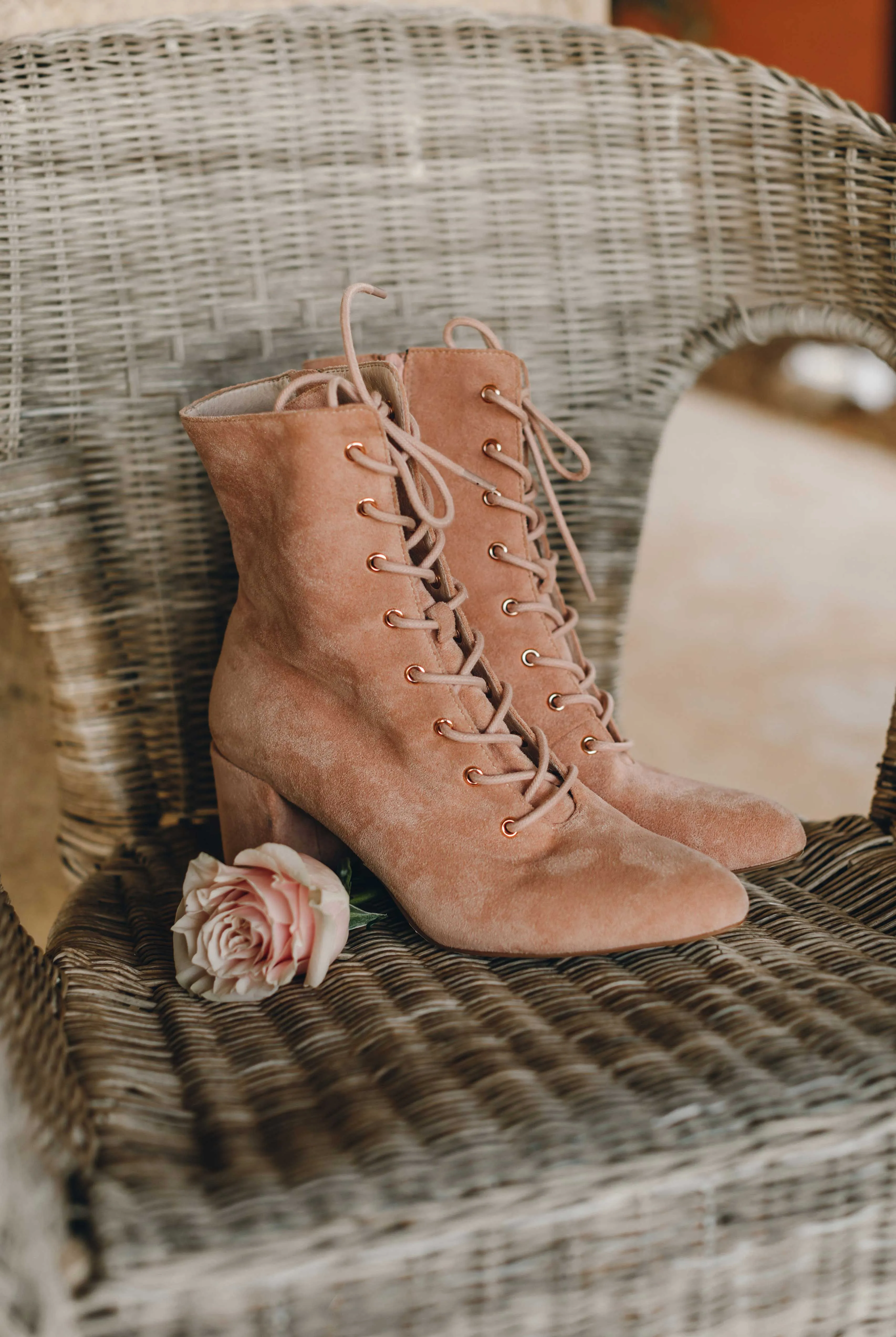 SUGAR - PINK BRIDAL BOOTIES