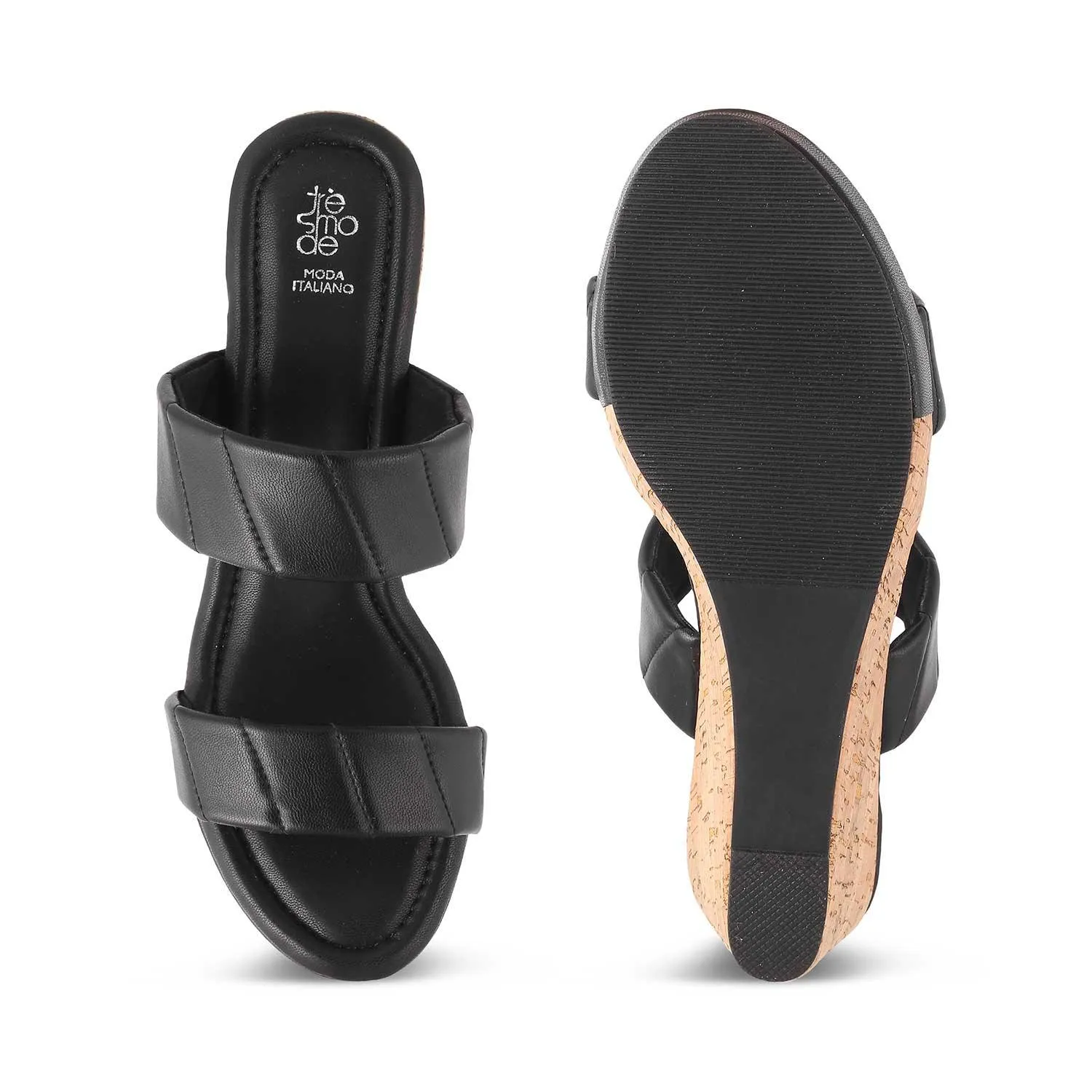 The Hacks Black Women's Dress Wedge Sandals Tresmode