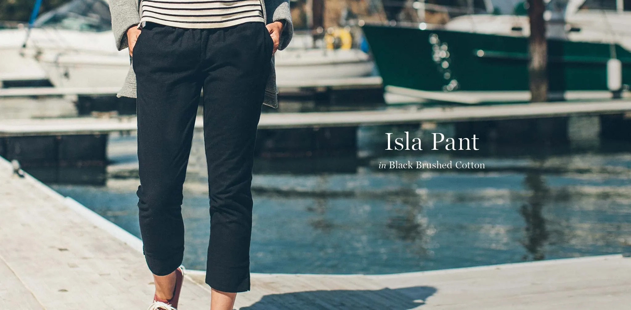 The Isla Pant in Black Brushed Cotton