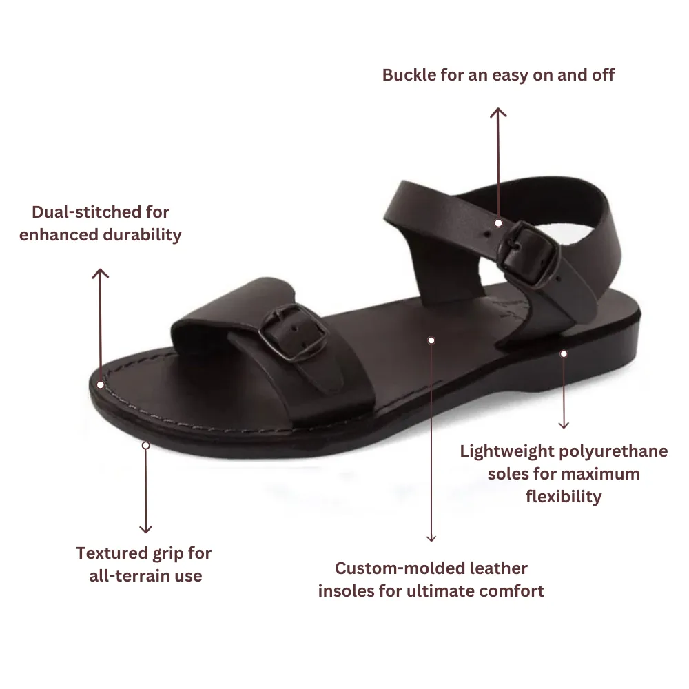 The Original - Leather Adjustable Buckle Sandal | Black