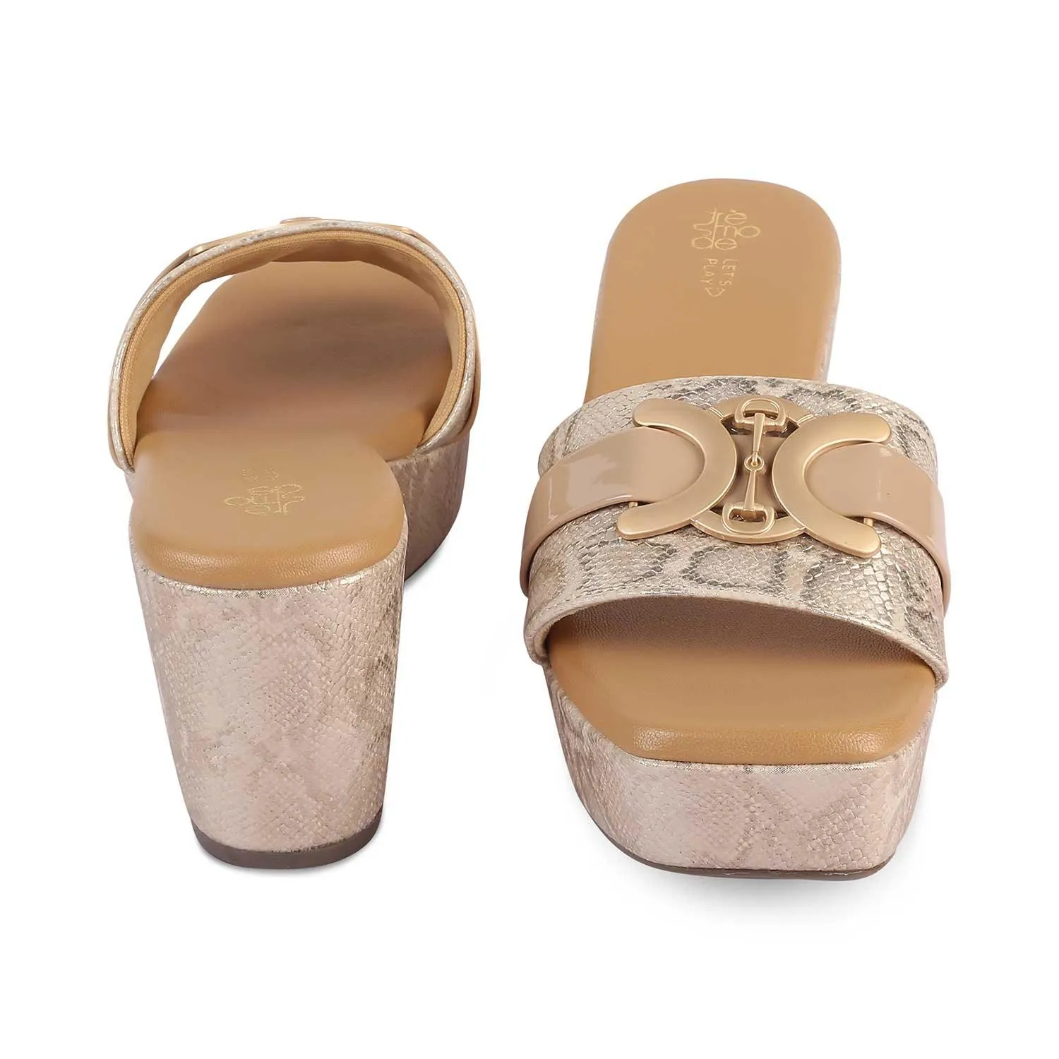 The Sbo Gold Women's Dress Wedge Sandals Tresmode